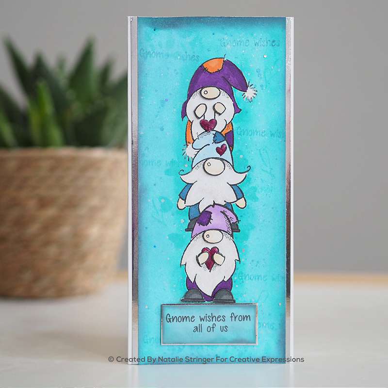 Woodware Clear Stamps 8"X2.6" Three Gnomes