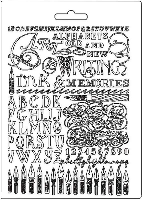 Stamperia Soft Maxi Mould A5 Ink & Memories, Calligraphy