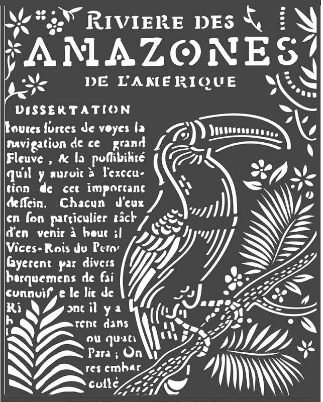 Stamperia Stencil 7.87"X9.84" Toucan, Amazonia