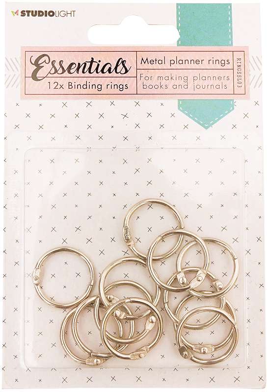 Studio Light Essentials Planner Binding Ring 12/Pkg Silver