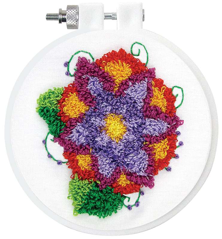 Design Works Punch Needle Kit 3.5" Round Flower