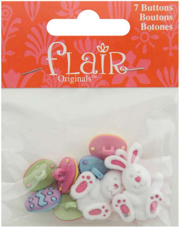 Favorite Findings Buttons Easter Bunny & Eggs