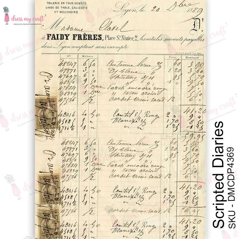 Dress My Craft Transfer Me Sheet A4 Scripted Diaries