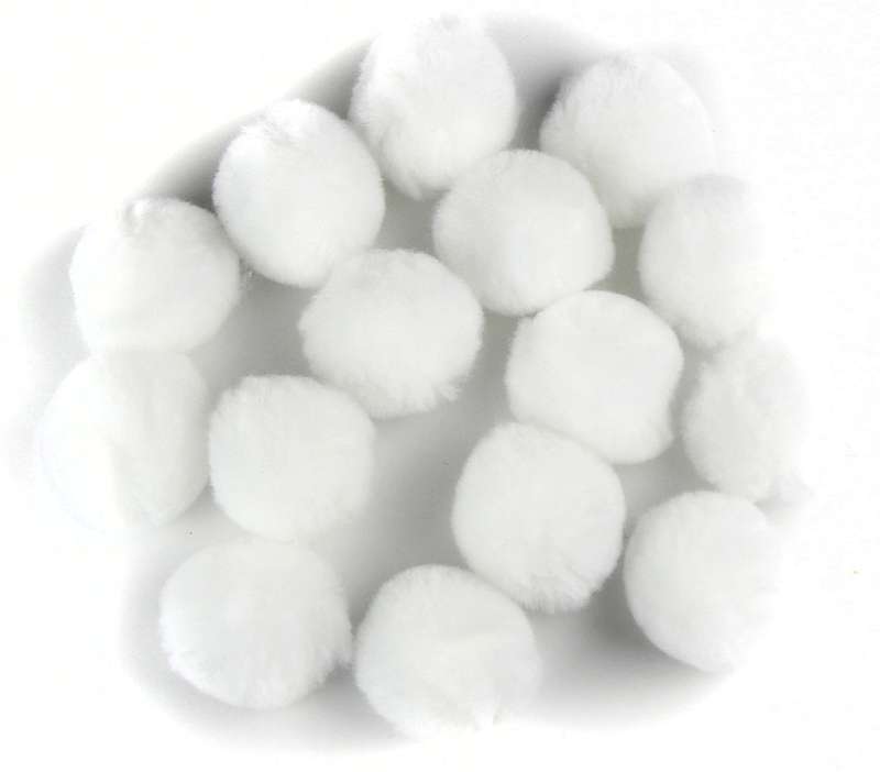Touch Of Nature 1.5" Pom-Poms 15/Pkg White