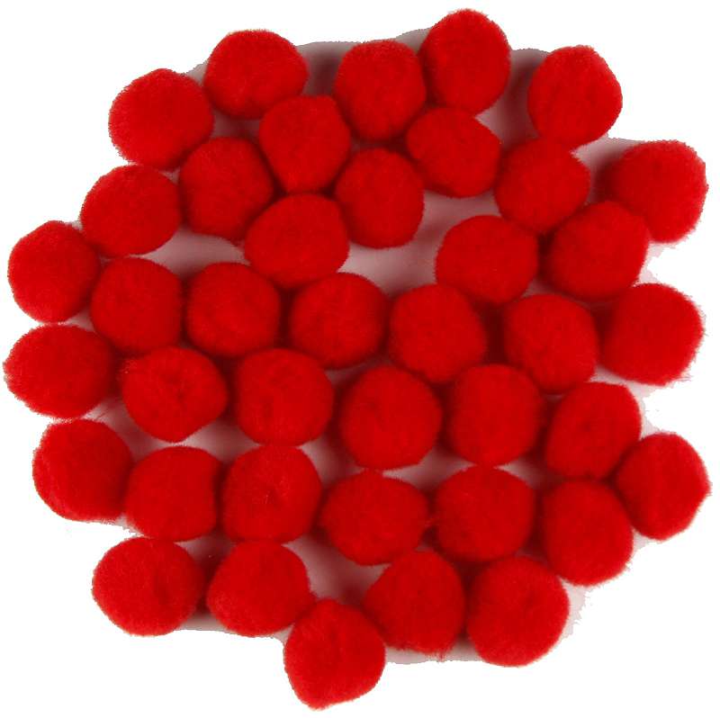 Touch Of Nature 1" Pom-Poms 40/Pkg Red
