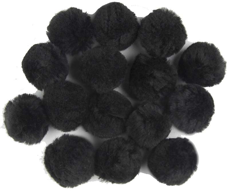 Touch Of Nature 1.5" Pom-Poms 15/Pkg Black