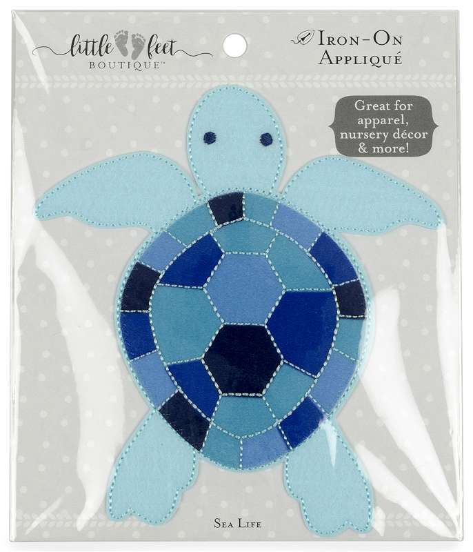 Fabric Editions Little Feet Boutique Iron-On Applique Sea Life - Turtle