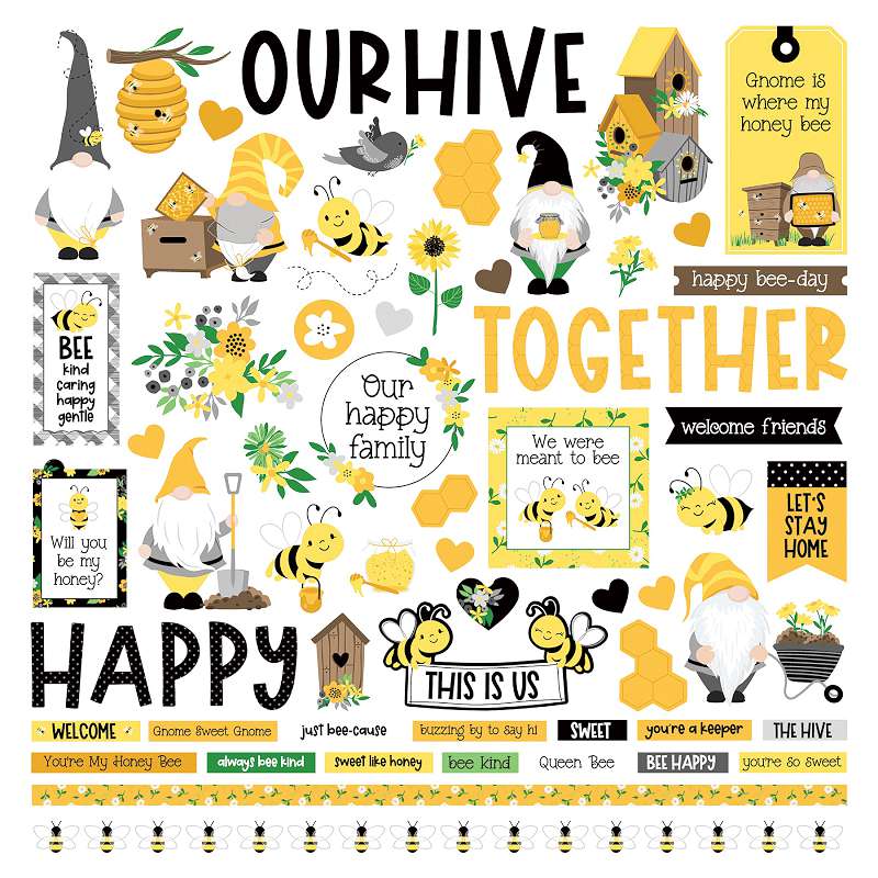 Sweet As Honey Stickers 12"X12" Elements
