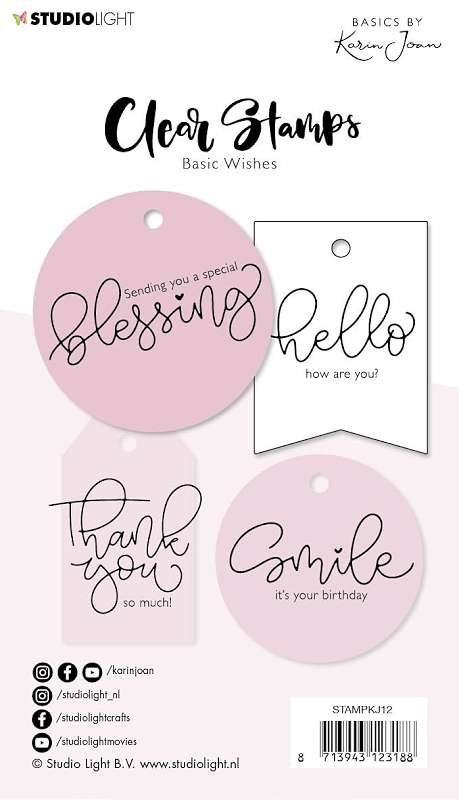 Studio Light Clear Stamp By Karin Joan Nr.12, Wishes Basics