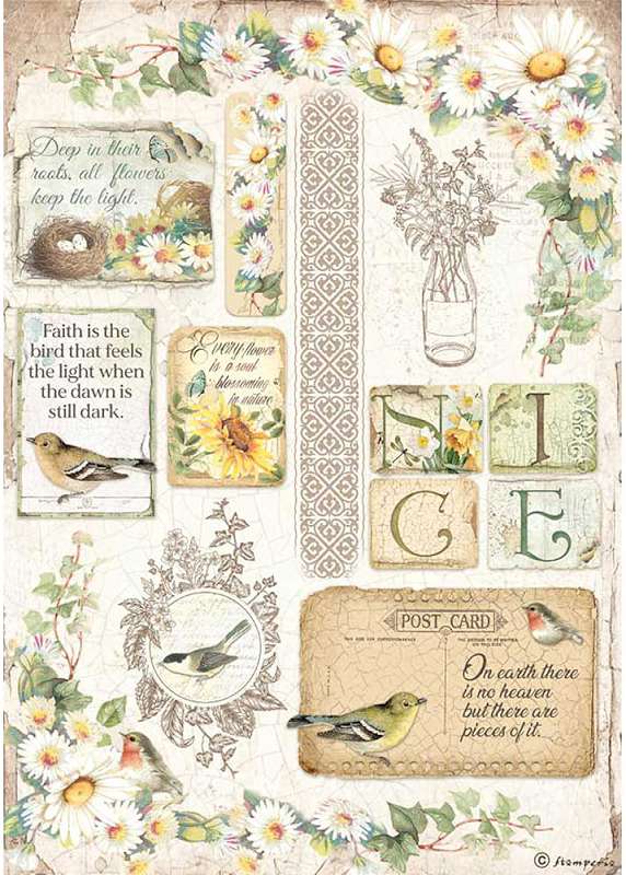 Stamperia Rice Paper Sheet A4 Daisy