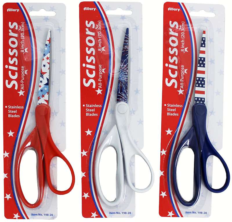 Allary All-Purpose Scissors 8" Assorted Patriotic