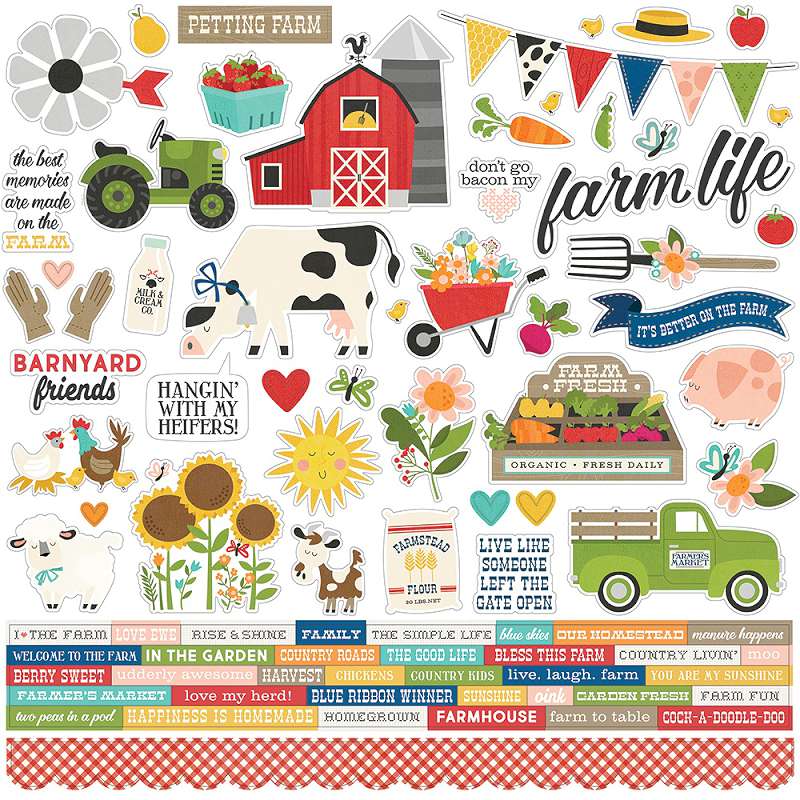 Homegrown Cardstock Stickers 12"X12" Combo