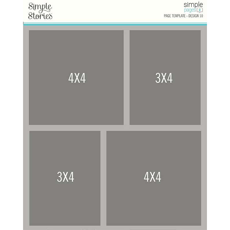 Simple Stories Simple Pages Page Template (1) 2-4"X4" & 2-3"X4"