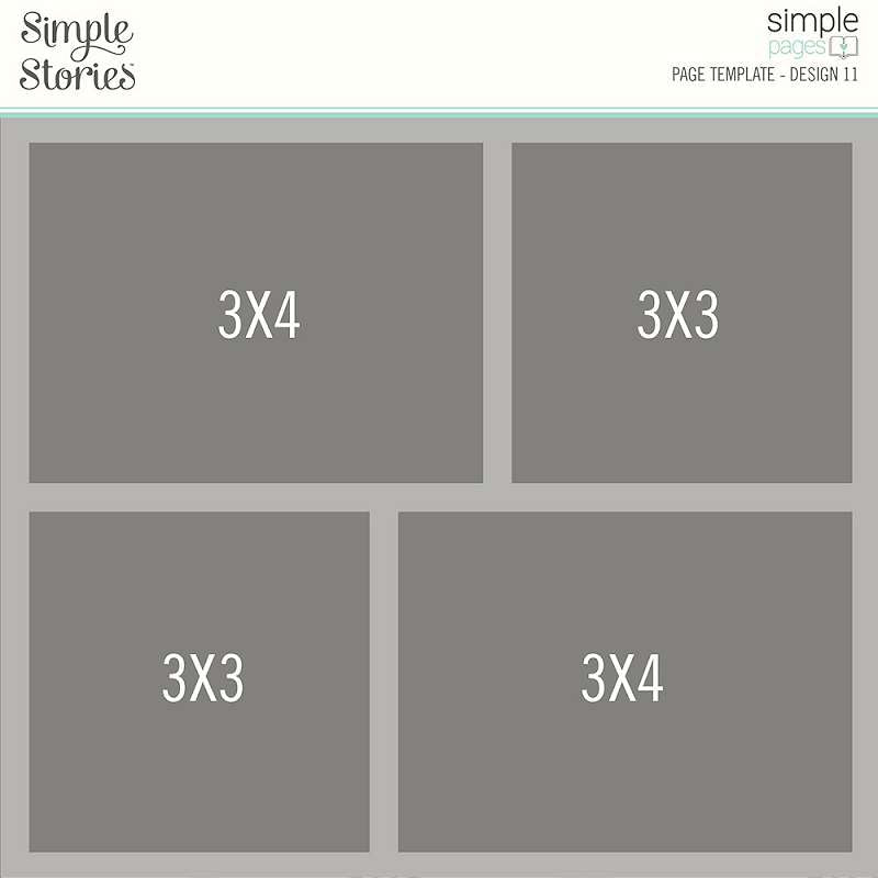Simple Stories Simple Pages Page Template (1) 2-3"X4" & 2-3"X3"