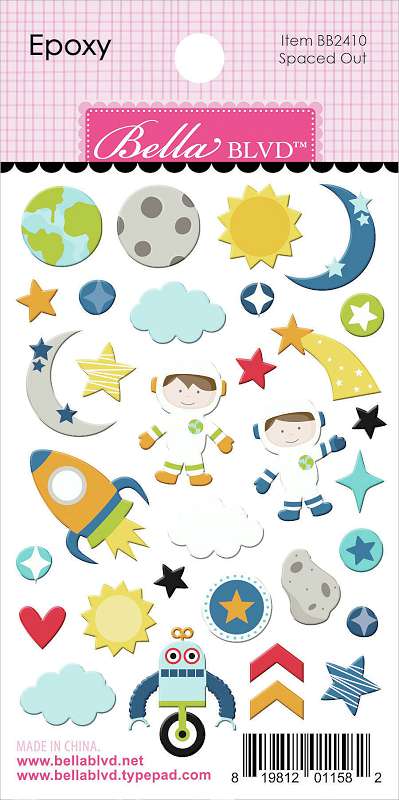To The Moon Epoxy Stickers-Spaced Out