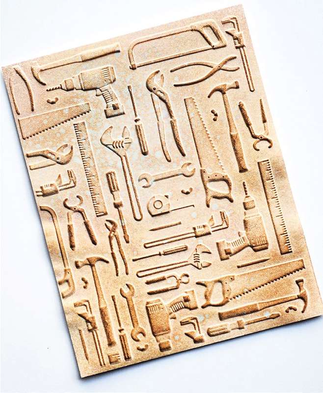 Memory Box 3D Embossing Folder 4.5"X5.75" Toolshed