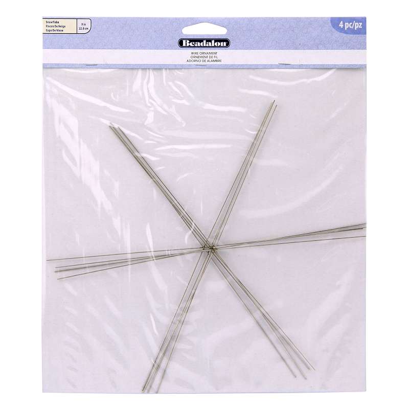 Beadalon Ornament Wire Form 9" 0.8mm Diameter 4/Pkg-Snowflake