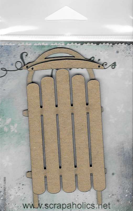 Scrapaholics Laser Cut Chipboard 2mm Thick-Layered Sled, 3/Pkg, 4"X2"