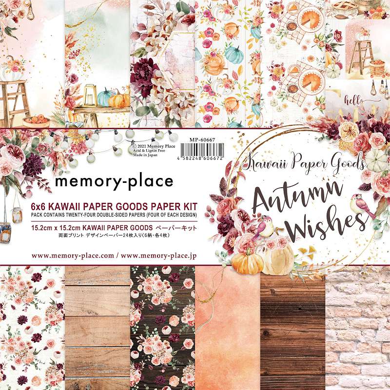 Memory Place Kawaii Paper Goods Paper Pack 6"X6" 24/Pkg-Autumn Wishes