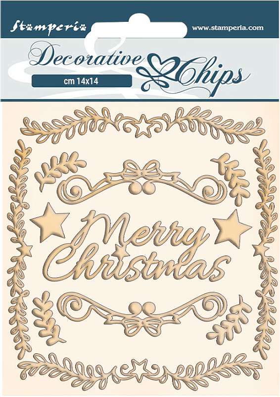 Stamperia Decorative Chips 5.5"X5.5"-Frames, Pink Christmas