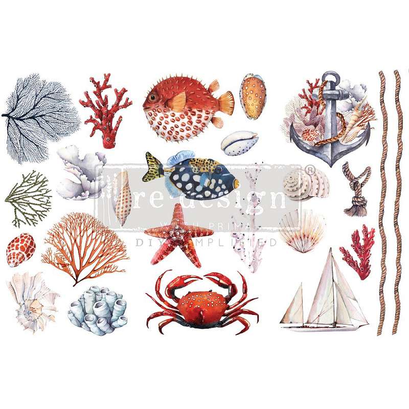 Prima Marketing Re-Design Decor Transfers 6"X12" 3/Sheets-Amazing Sea Life