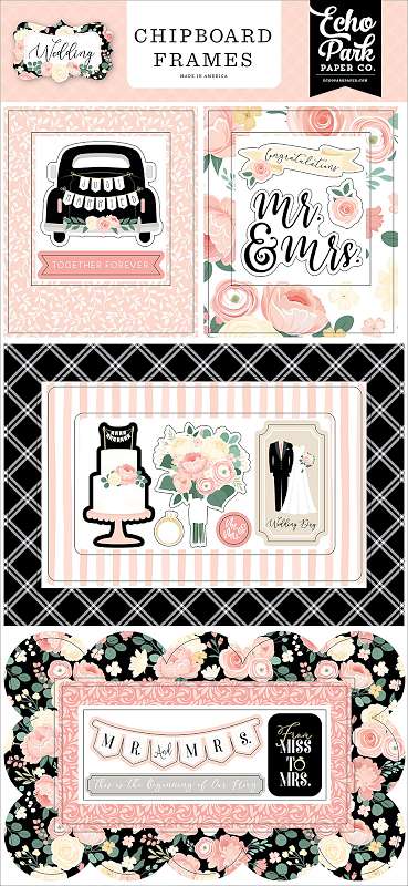 Wedding Chipboard 6"X13"-Frames