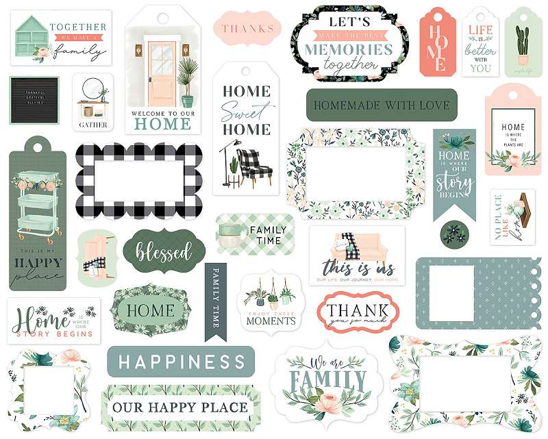 Carta Bella Cardstock Ephemera 33/Pkg-Frames & Tags, Gather At Home