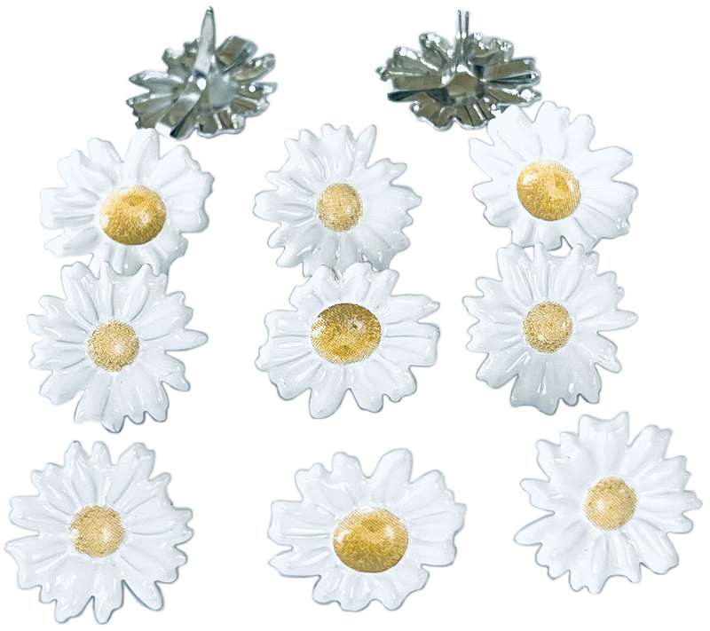 Eyelet Outlet Shape Brads 12/Pkg-White Daisy