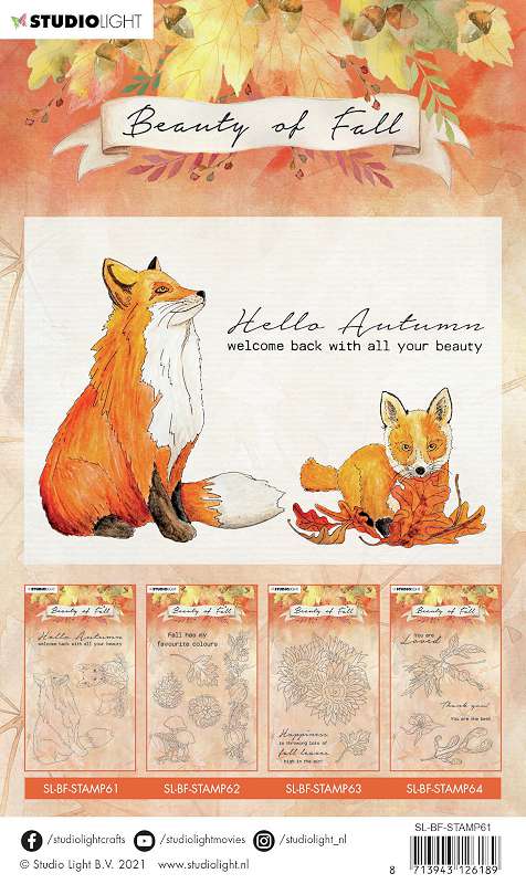 Studio Light Beauty Of Fall Clear Stamp-NR. 61, Foxes