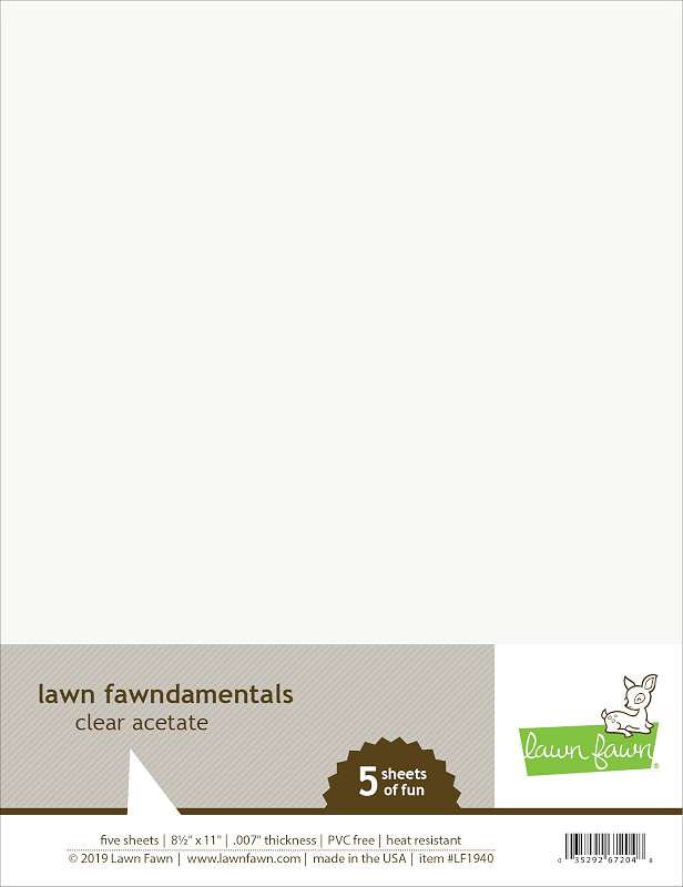 Lawn Fawndamentals Acetate 8.5"X11" 5/Pkg Clear
