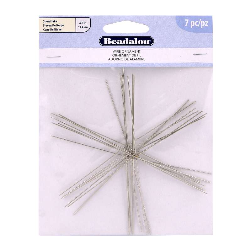 Beadalon Ornament Wire Form 4.5" 0.8mm Diameter 7/Pkg Snowflake