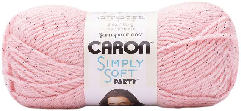 Caron Simply Soft Party Yarn Soft Pink Sparkle