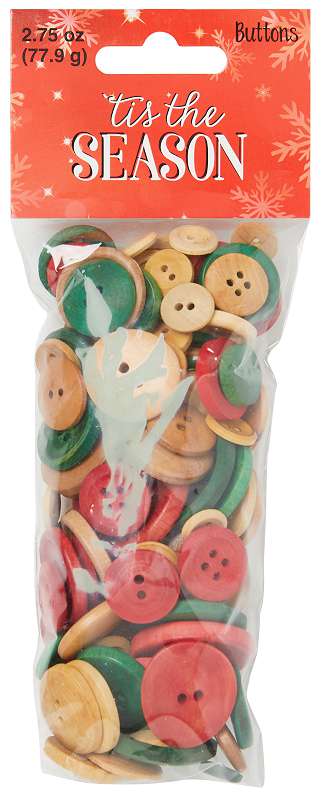 Blumenthal Favorite Findings Big Bag Of Buttons Christmas Wood Rounds