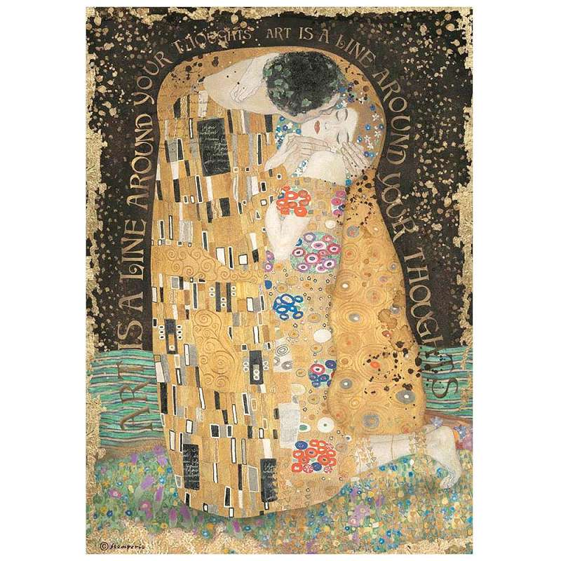 Stamperia Rice Paper Sheet A4 The Kiss, Klimt