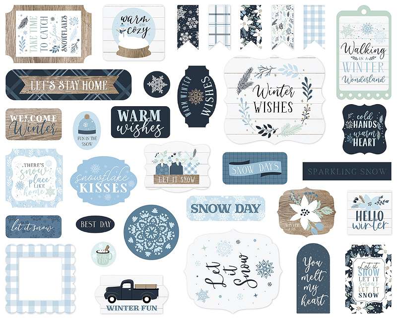 Echo Park Cardstock Ephemera 33/Pkg Icons, Winter