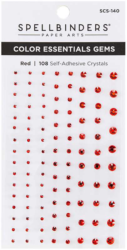 Spellbinders Color Essentials Gems 108/Pkg Red Mix