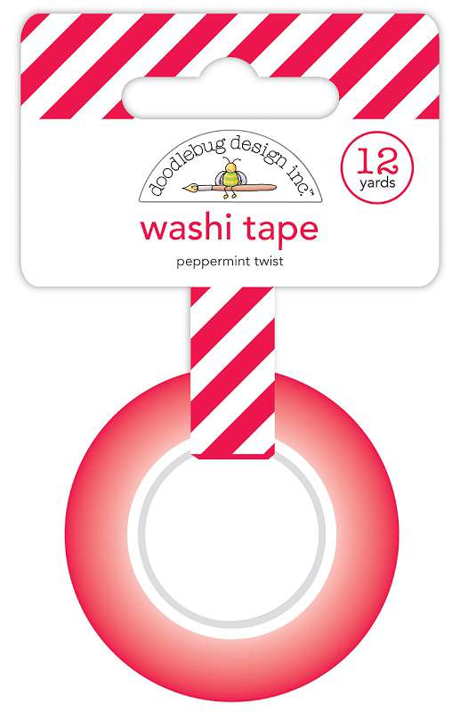Doodlebug Washi Tape 15mmX12yd Peppermint Twist
