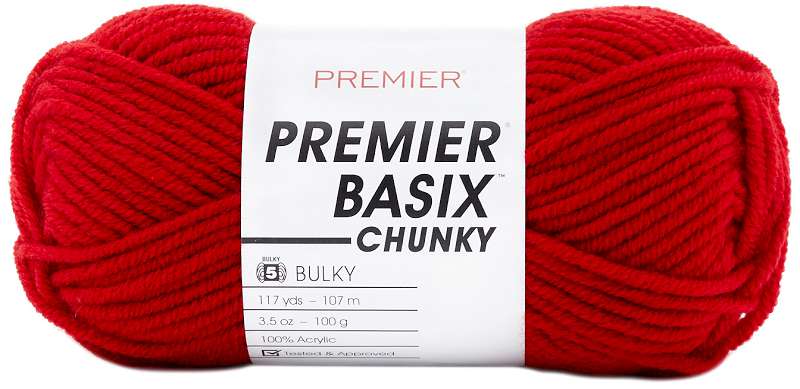Premier Yarns Basix Chunky Yarn-Deep Red