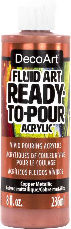 DecoArt FluidArt Ready-To-Pour Acrylic Paint 8oz-Copper Metallic