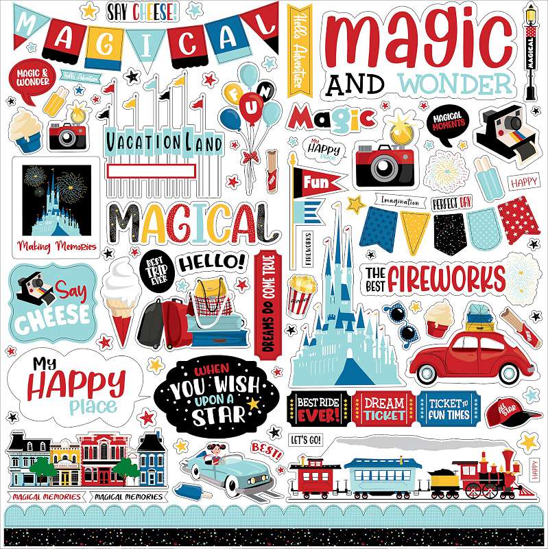 Believe In Magic Cardstock Stickers 12"X12"-Elements