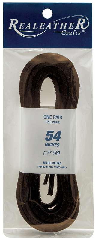 Realeather Packaged Laces 1/8"X54"-Dark Brown
