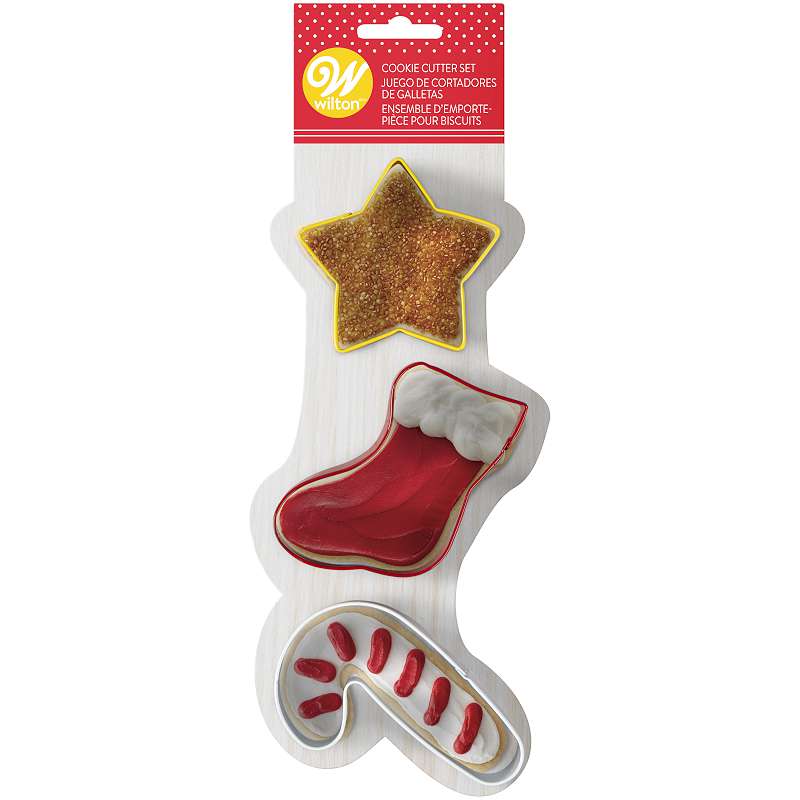 Cookie Cutters 3/Pkg-Star, Stocking & Candy Cane