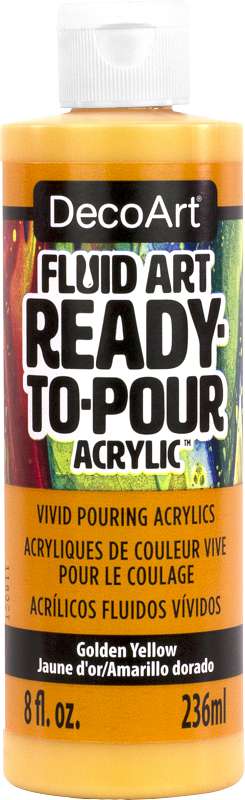 DecoArt FluidArt Ready-To-Pour Acrylic Paint 8oz-Golden Yellow