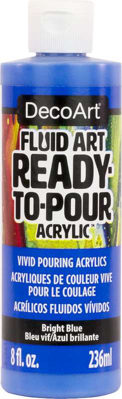 DecoArt FluidArt Ready-To-Pour Acrylic Paint 8oz-Bright Blue