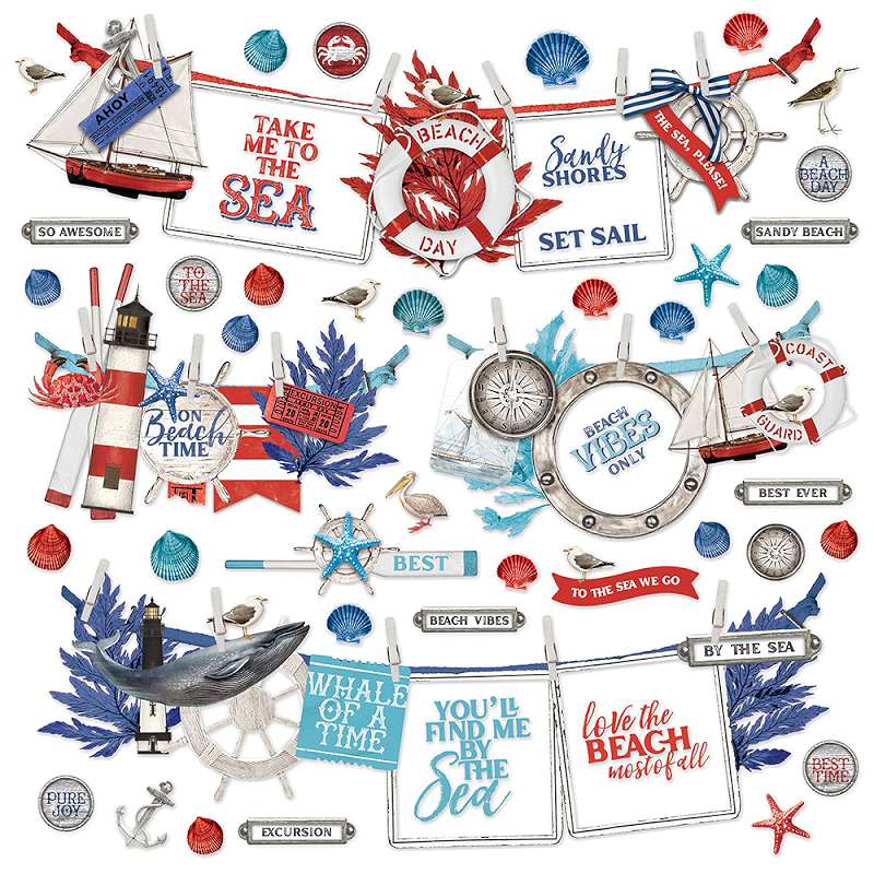 Simple Vintage Vintage Seas Cardstock Stickers 12"X12"-Banner