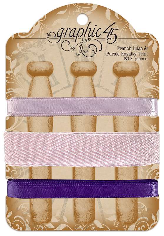 Graphic 45 Staples Embellishment Trim-French Lilac & Purple Royalty