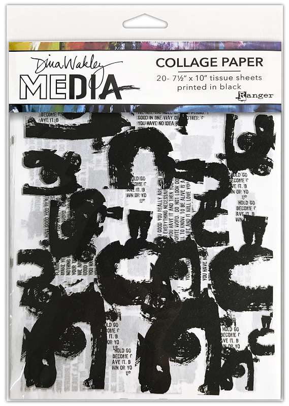 Dina Wakley Media Collage Tissue Paper 7.5"X10" 20/Pkg-Painted Marks