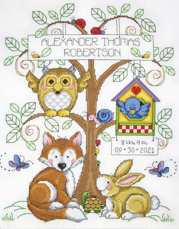 Design Works Counted Cross Stitch Kit 11"X14"-Baby's Forest (14 Count)