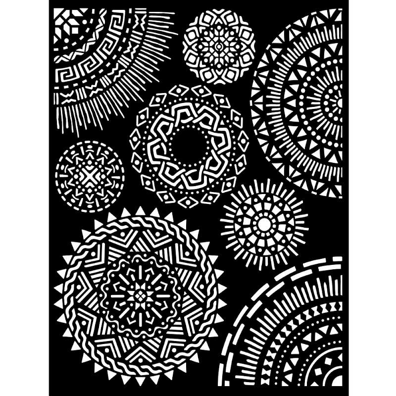 Stamperia Stencil 7.87"X9.84"-Tribal Circles, Savana