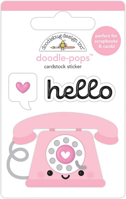 Doodlebug Doodle-Pops 3D Stickers-Hello Love